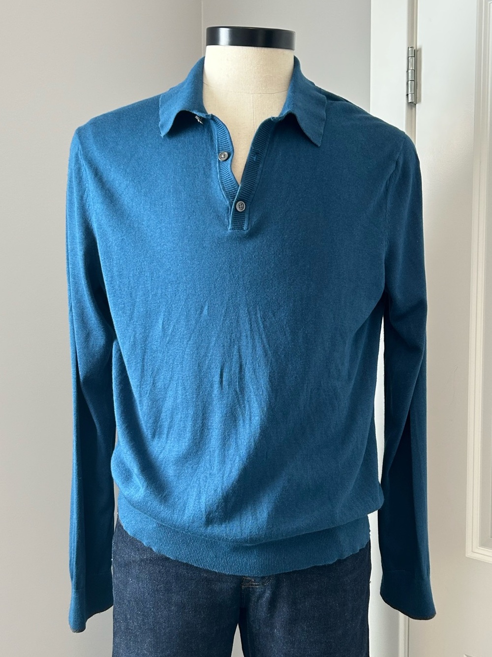 Banana Republic Silk Cotton Cashmere Blend Sweater Polo - Sz US L